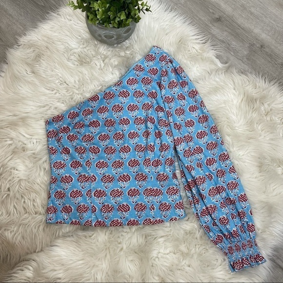 Puff-Sleeved One-Shoulder Blouse‎ Forever That Girl Anthropologie - Picture 4 of 10